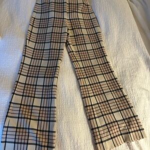 Aritzia Plaid Wide-Leg Stretch Fit pants